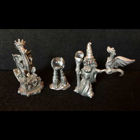 3 Fantasy Pewter Figurines - Picture 1 of 11